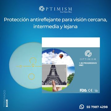 Lentes con protección antirreflejante para visión múltiple.