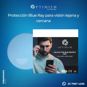 Mica para ver de cerca y de lejos flap top, con protección para dispositivos