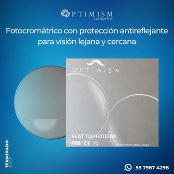 mica flap top fotocromática con antireflejante