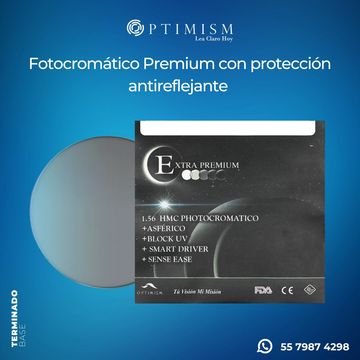 Mica que cambia de color con el sol para visión monofocal graduaciones altas y bajas