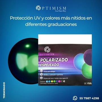 Mica polarizada con protecciónj UV efecto espejo en diferentes colores
